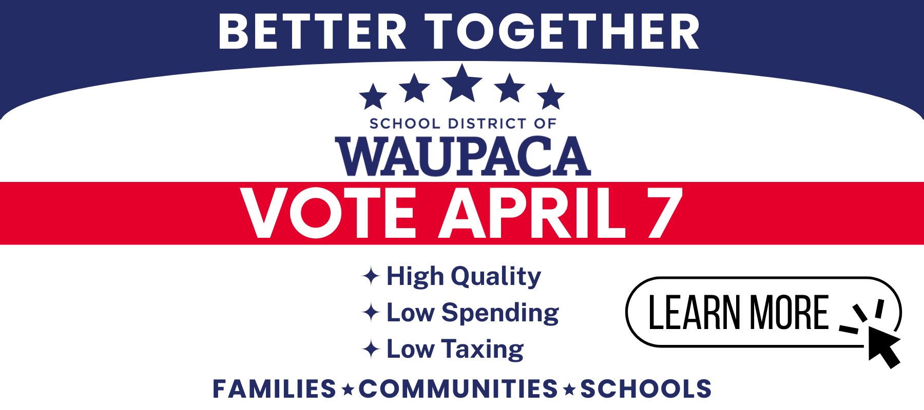 Referendum campaign advertisement for the School District of Waupaca.